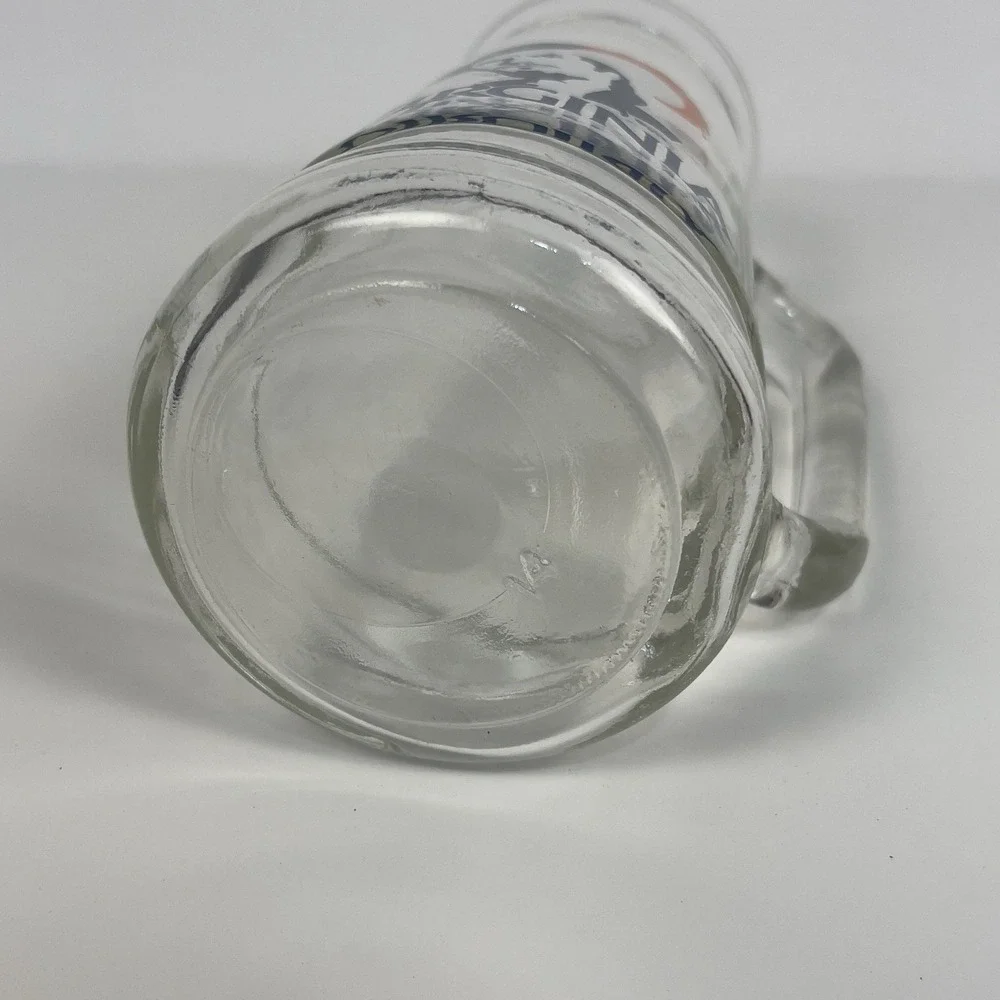 Vintage UVA‎ Virginia Cavaliers Glass Beer Stein Mug Cavalier Logo Barware 16 oz